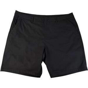 Public Rec Dealmaker Chino Shorts Black Mens 40 Flat Front Performance Stretch